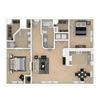 2 Bedrooms B and 2 Bathrooms Floor Plans 2 Bedrooms B and 2 Bathrooms Floor Plans at The Mark at Dulles Station, Virginia